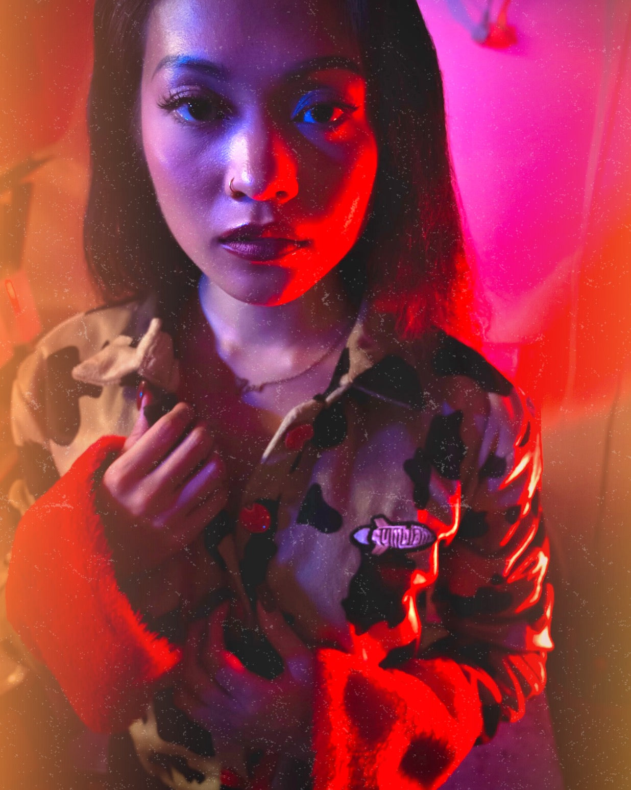 Women's Blouse "Ruby Cowhide"