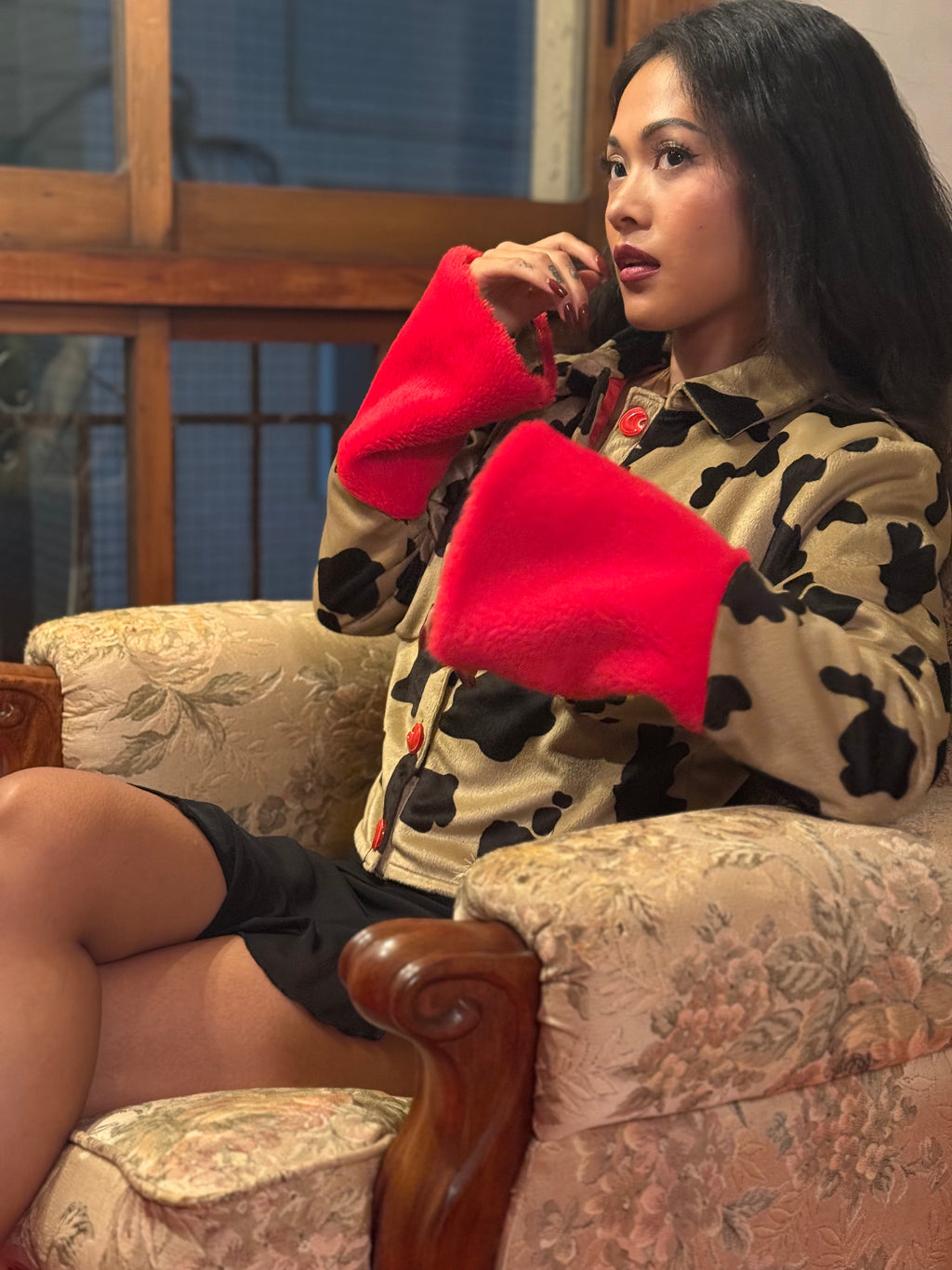 Women's Blouse "Ruby Cowhide"