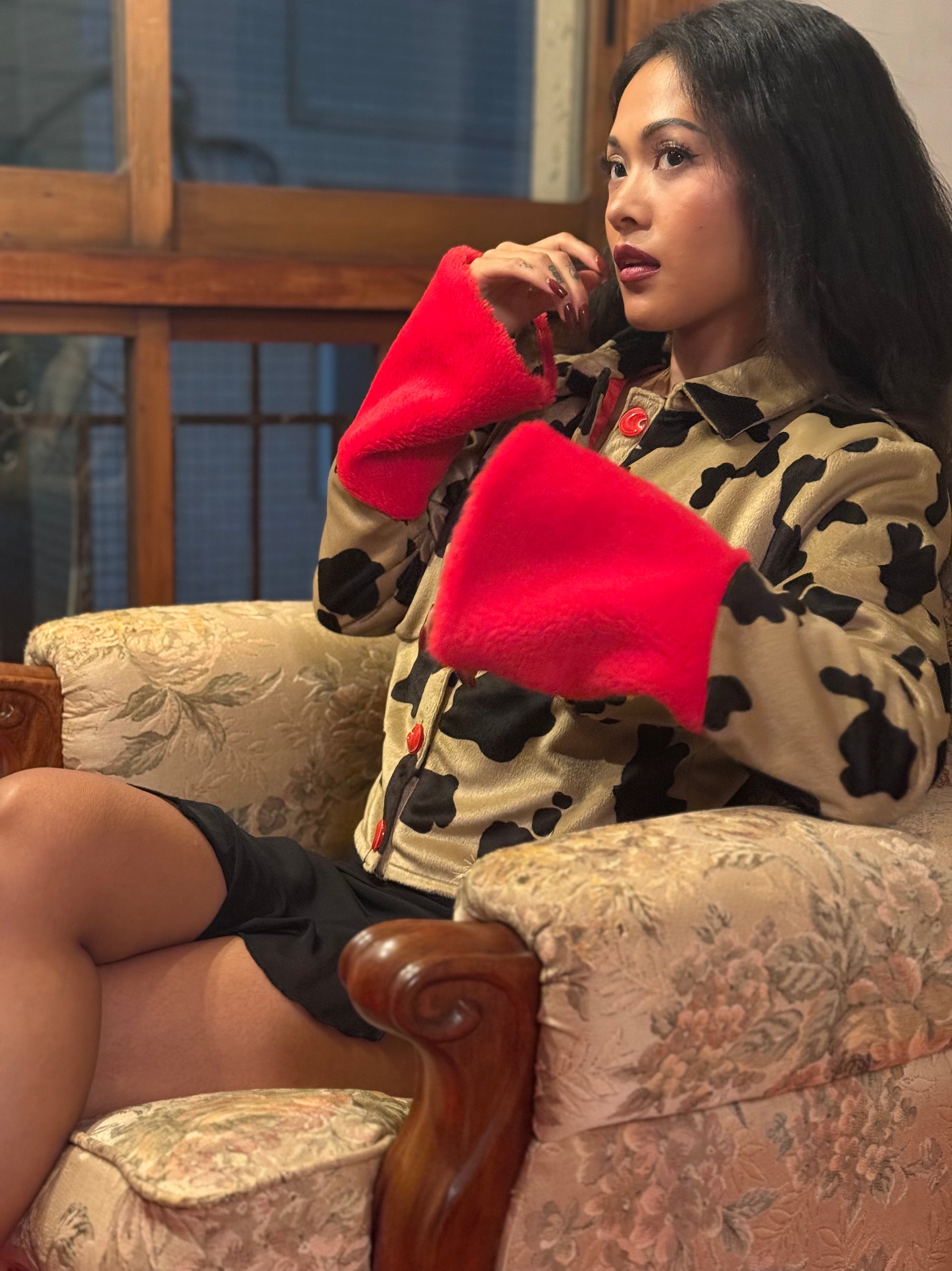 Women's Blouse "Ruby Cowhide"