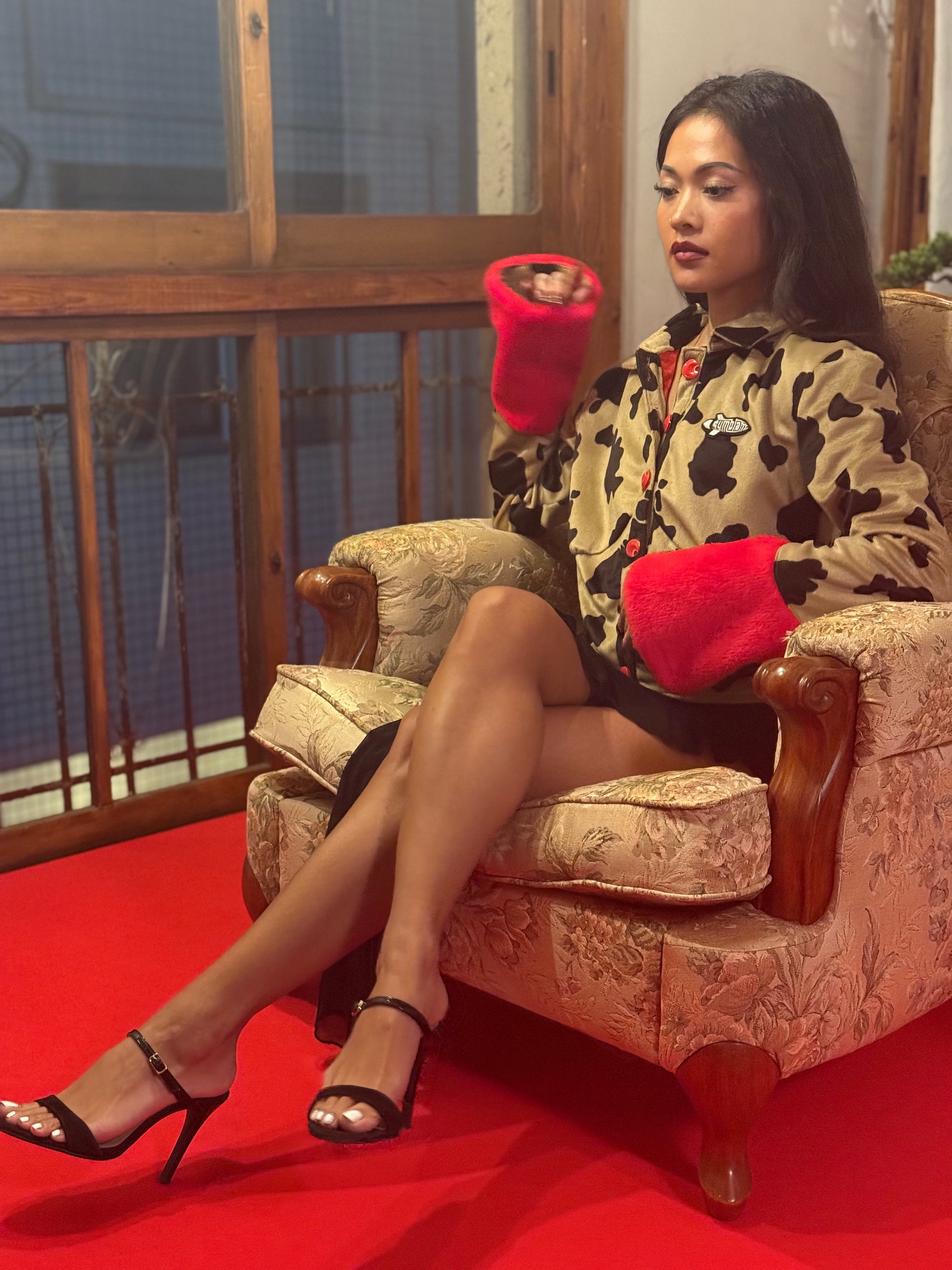 Women's Blouse "Ruby Cowhide"