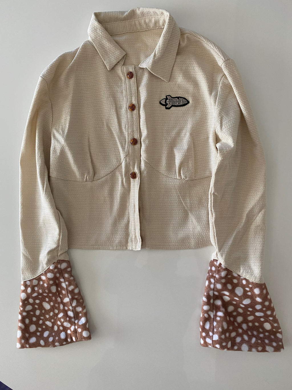 Cream blouse "Shimmery Deer"